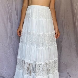 White Lace Maxi Skirt